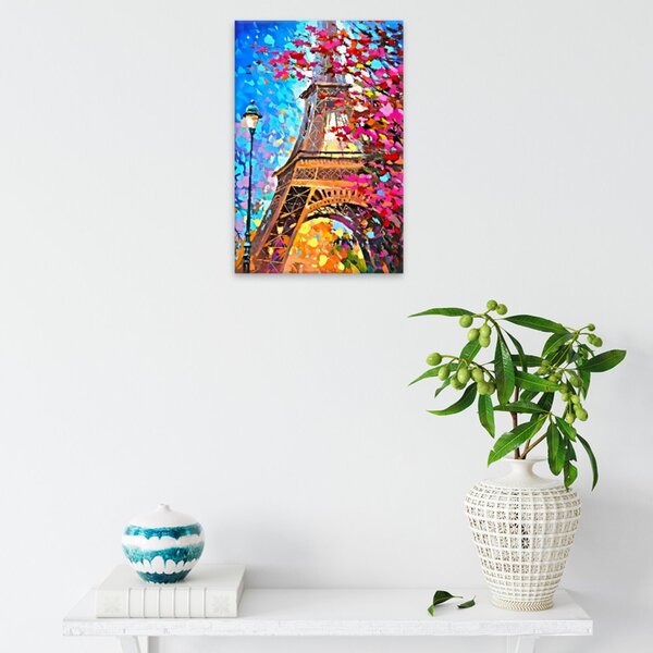 Obraz na plátně - Barevná Eiffelova věž - 40x60 cm