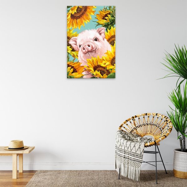 Obraz na plátně - Čuník ve slunečnicích - 40x60 cm
