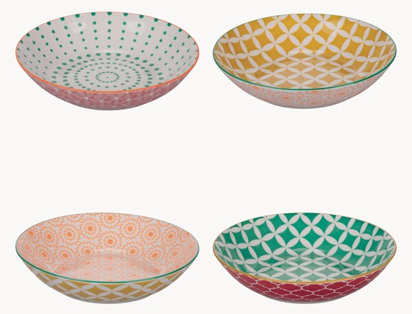 Sada hlubokých porcelánových talířů Confusion, 4 díly