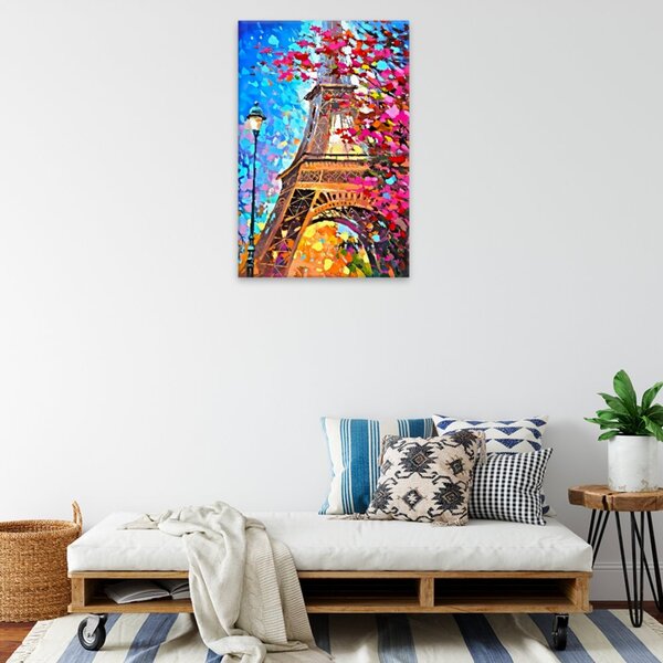Obraz na plátně - Barevná Eiffelova věž - 40x60 cm