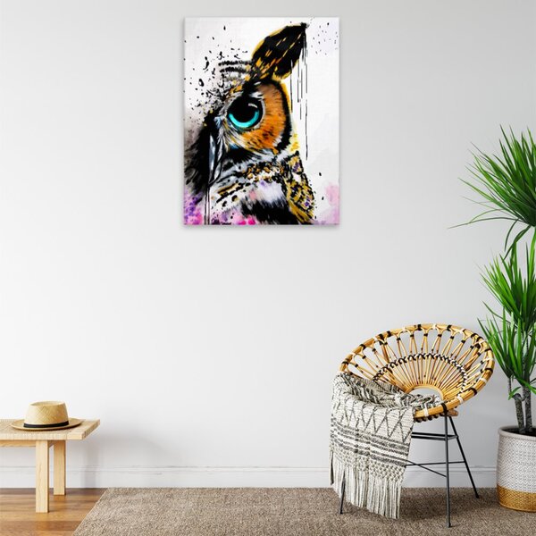 Obraz na plátně - Abstrakce sovy - 30x40 cm - CZ výroba