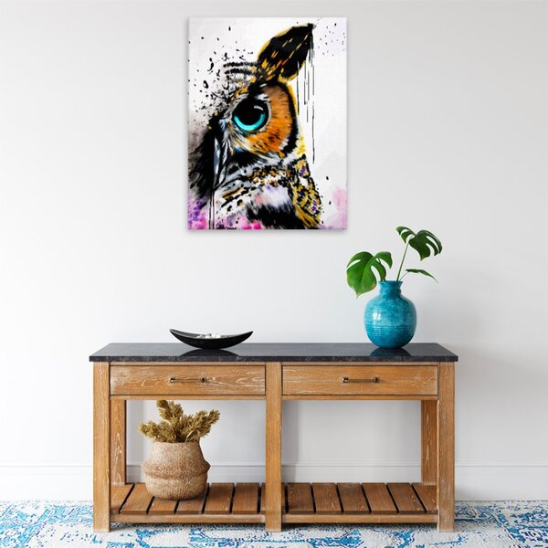 Obraz na plátně - Abstrakce sovy - 30x40 cm - CZ výroba