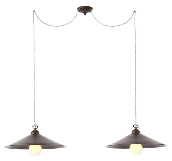 Redo LEA 02-904 + M43BR - Závěsné retro svítidlo se stínidly Ø 43cm (Dvouramenný retro závěsný lustr )
