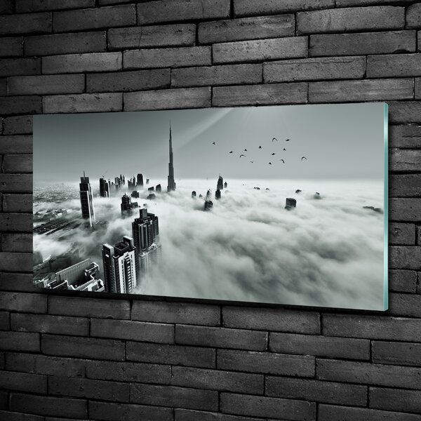Foto obraz sklo tvrzené Mlha nad Dubajem osh-67144180