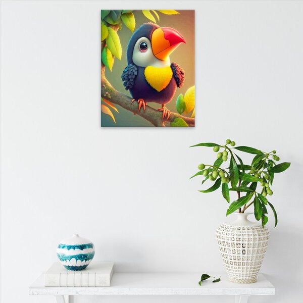 Obraz na plátně - Tukan na větvi - 40x50 cm - CZ výroba