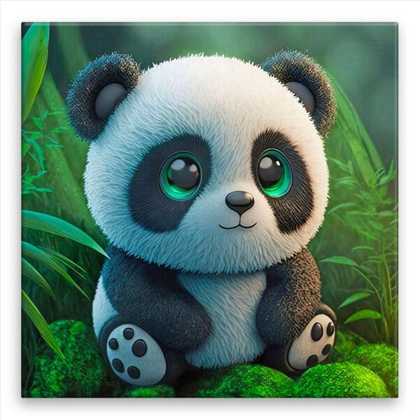 Obraz na plátně - Plyšová panda - 40x40 cm