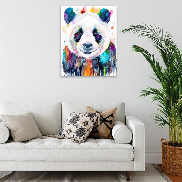 Obraz na plátně - Panda v barvách - 40x50 cm