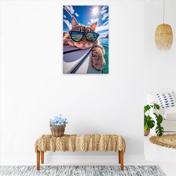 Obraz na plátně - Kocour na lodi - 40x60 cm - CZ výroba