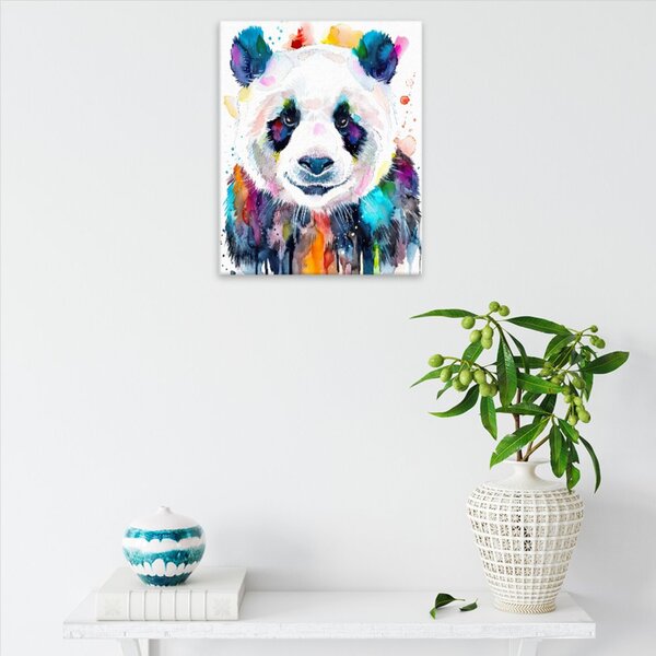 Obraz na plátně - Panda v barvách - 40x50 cm