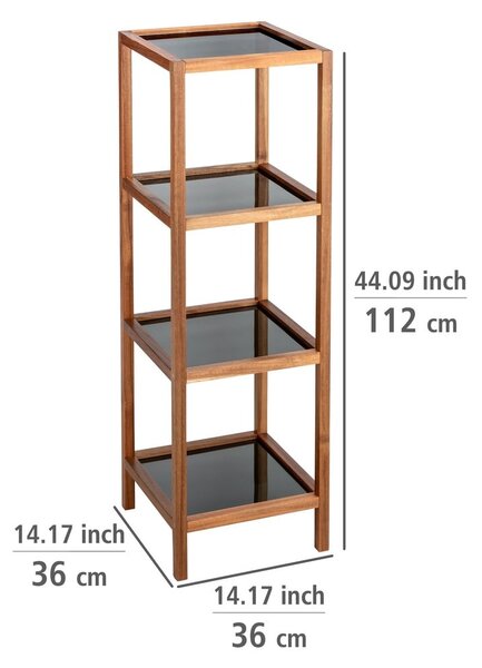 Skleněný koupelnový regál v černo-přírodní barvě 36x112 cm Fondi – Wenko