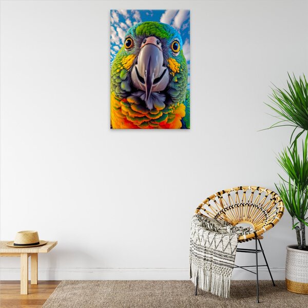 Obraz na plátně - Zvědavý papoušek - 40x60 cm