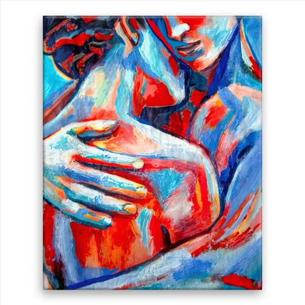 Obraz na plátně - Červenomodré objetí - 40x50 cm