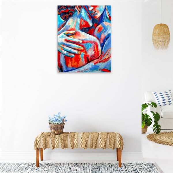 Obraz na plátně - Červenomodré objetí - 40x50 cm