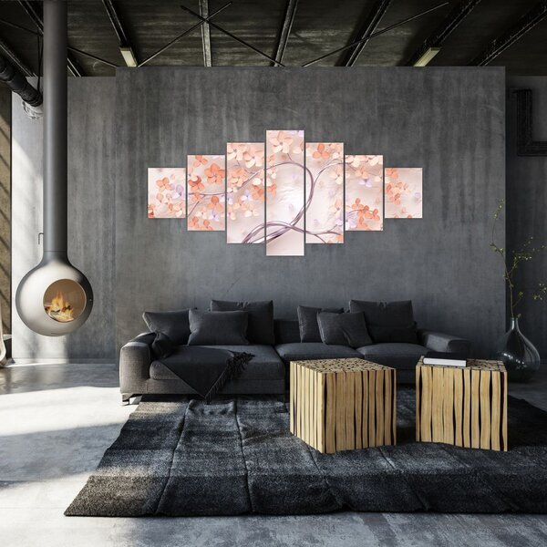 Obraz korálových květů stromu - abstrakt (210x100 cm)