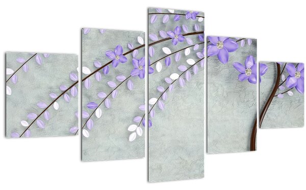 Obraz - Fialový déšť (125x70 cm)