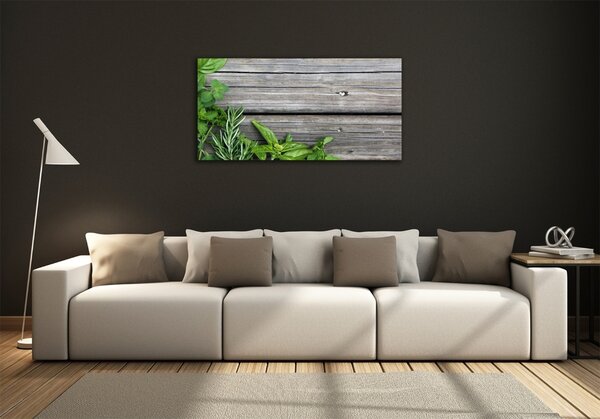 Moderní skleněný obraz z fotografie Dřevěné pozadí koření osh-67467429