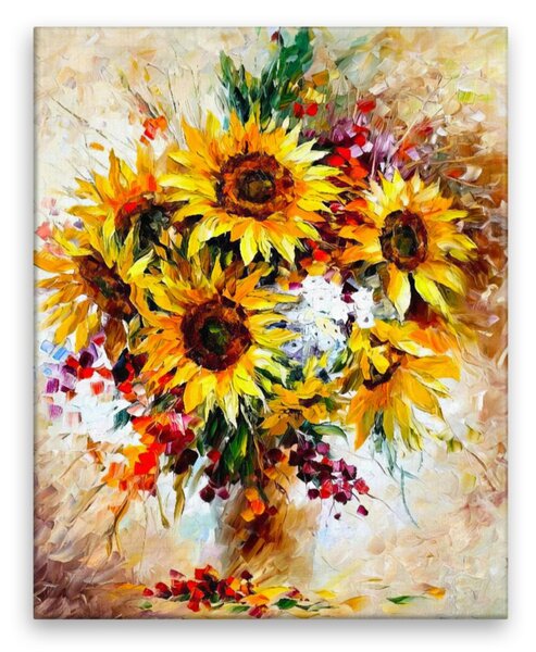 Obraz na plátně - Rozzářené slunečnice - 40x50 cm