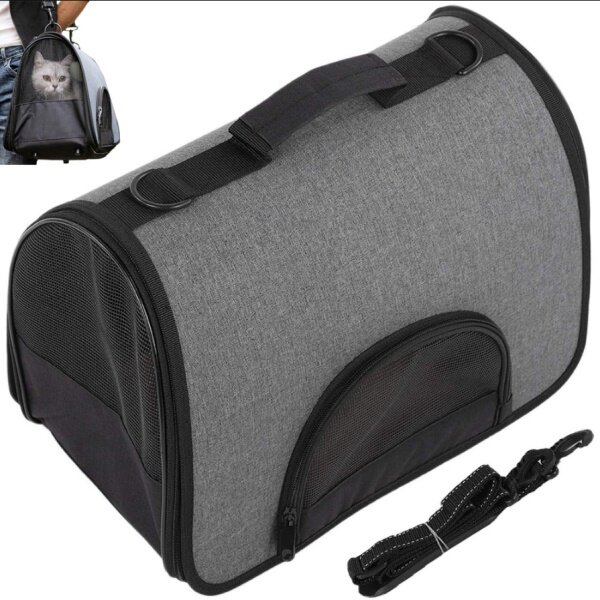 Přepravní taška pro kočky 41 cm - šedá
