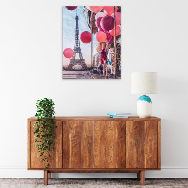 Obraz na plátně - Červené balonky v Paříži - 40x50 cm