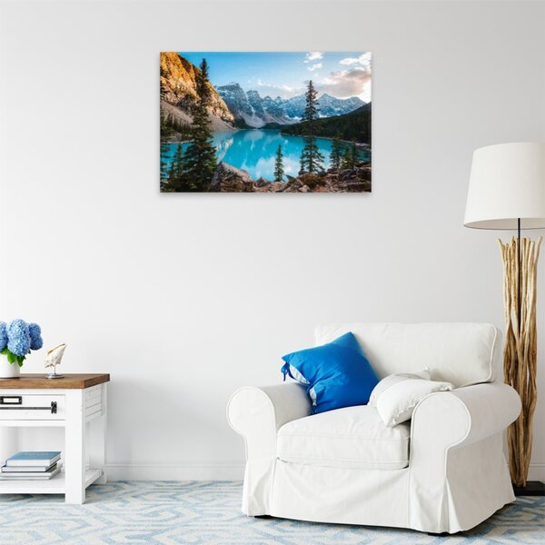 Obraz na plátně - Modré jezero v horách - 60x40 cm