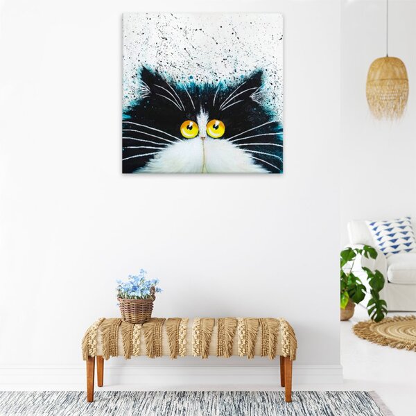 Obraz na plátně - Chlupáč s velkýma žlutýma očima - 40x40 cm