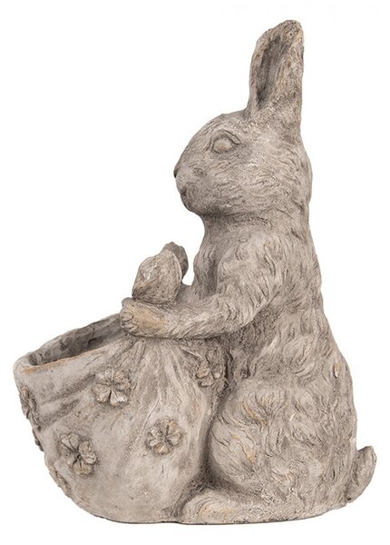 Dekorace cementový květináč králík se šátkem - 20*24*31 cm