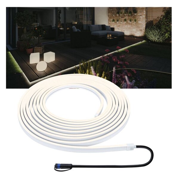 Paulmann Plug & Shine Smooth LED pásek 3000K 10m, stmívatelný, Bílá / opál, Plast, Moderní