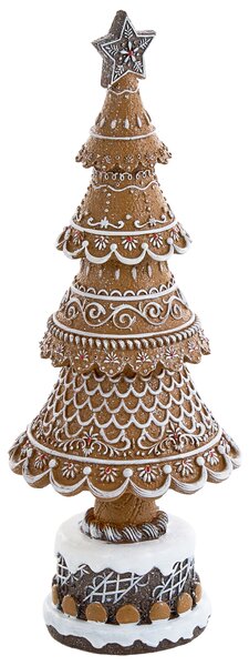Sada 2 vánočních dekorací KOPPELO 33/42 cm Vánoční stromek Hnědá