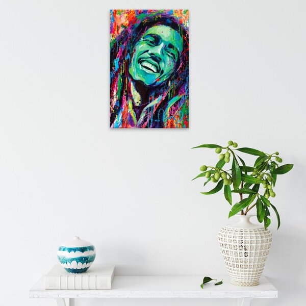 Obraz na plátně - Bob Marley v barvách - 40x60 cm