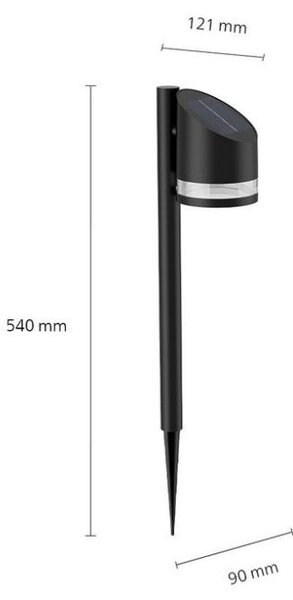 Philips 8720169265608 Outdoor solar Fyve solární zapichovací svítidlo/sloupek LED 1,5W/200lm 2700K IP44 černá