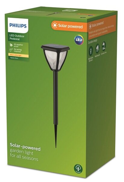 Philips 8720169265721 Outdoor solar Vapora solární zapichovací svítidlo/sloupek LED 1,5W/200lm 2700K IP44 černá