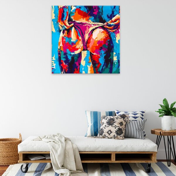 Obraz na plátně - Zadek v barvách - 40x40 cm