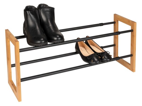 Kovový teleskopický stojan na boty v černo-přírodní barvě Ecori – Wenko
