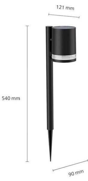 Philips 8720169265561 Outdoor solar Fyce solární zapichovací svítidlo/sloupek LED 1,5W/200lm 2700K IP44 černá