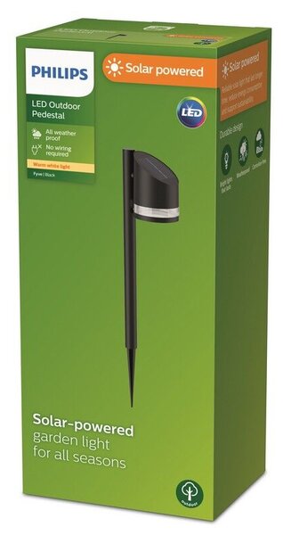 Philips 8720169265608 Outdoor solar Fyve solární zapichovací svítidlo/sloupek LED 1,5W/200lm 2700K IP44 černá
