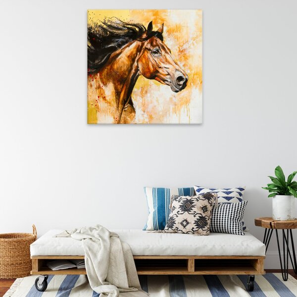 Obraz na plátně - S rozevlátou hřívou - 40x40 cm
