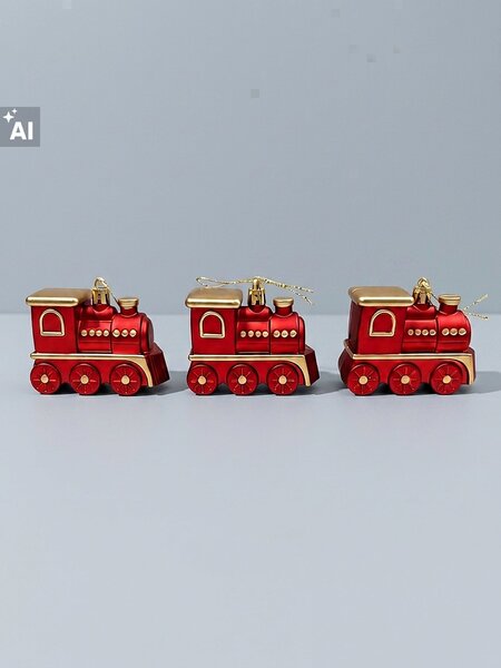 Sinsay - Vánoční baňky ve tvaru lokomotivy 3 pack - vícebarevná