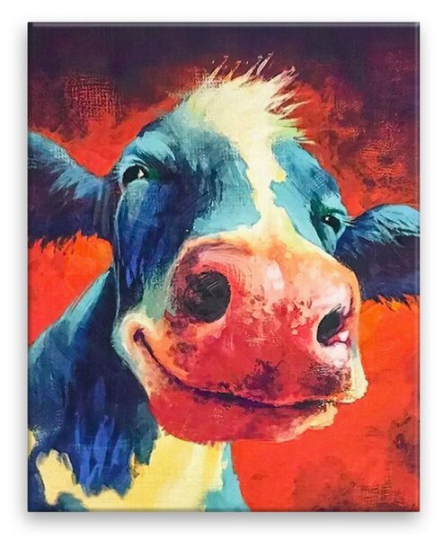 Obraz na plátně - Šťastná kráva - 40x50 cm