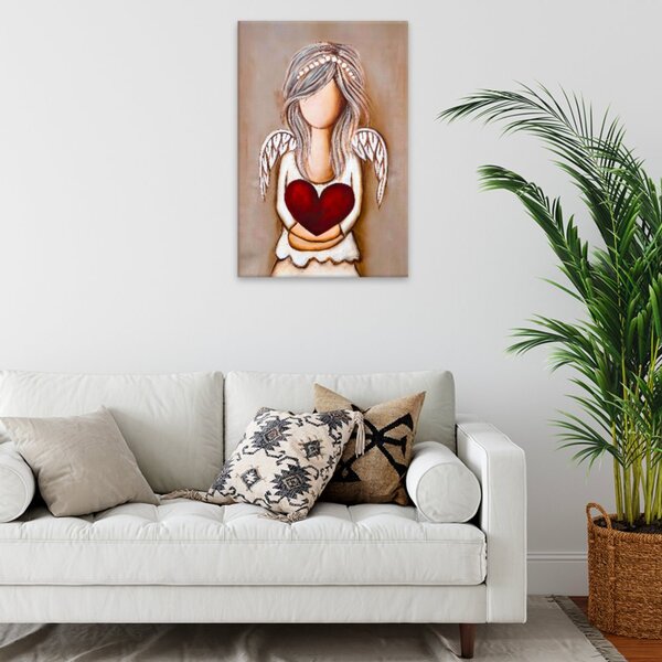 Obraz na plátně - Anděl s velkým srdcem - 40x60 cm