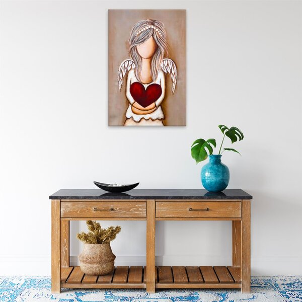 Obraz na plátně - Anděl s velkým srdcem - 40x60 cm