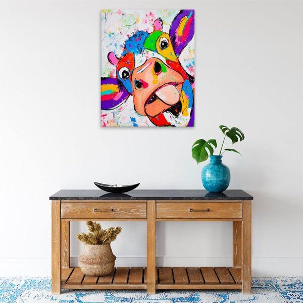 Obraz na plátně - Legrační kráva - 40x50 cm