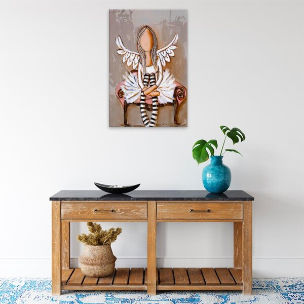 Obraz na plátně - Anděl s pruhovanými podkolenkami - 40x60 cm