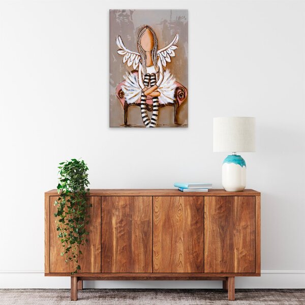 Obraz na plátně - Anděl s pruhovanými podkolenkami - 40x60 cm