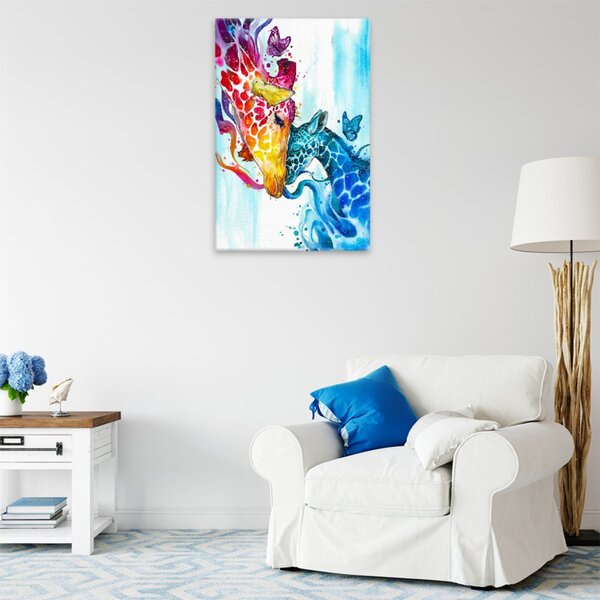 Obraz na plátně - Žirafí láska - 40x60 cm