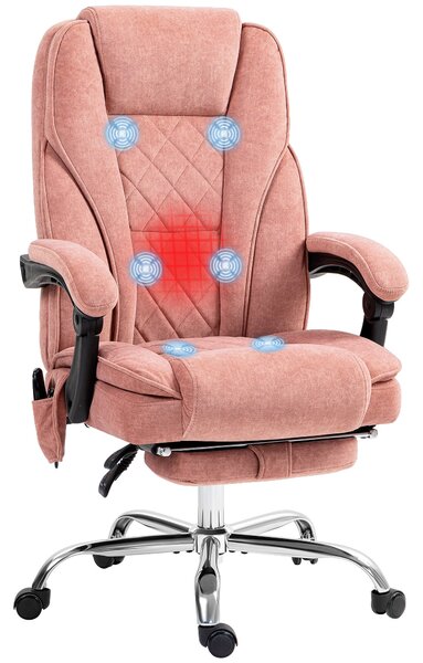 Kancelářská židle Vinsetto s vibrační masáží, ergonomická židle s funkcí houpání, vyhříváním, výškově nastavitelná točná židle s opěrkou na nohy, dálk