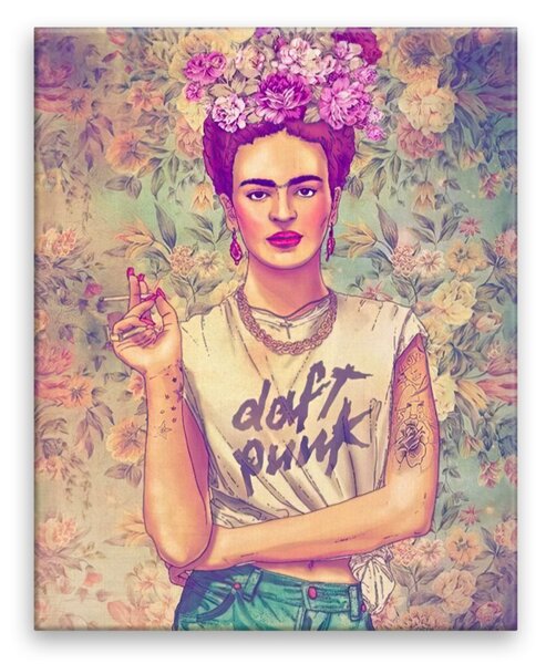 Obraz na plátně - Frída s cigaretou - 40x50 cm