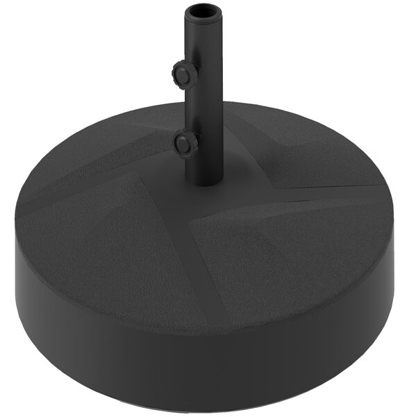 Stojan na slunečník Outsunny s možností naplnění do 30 kg, kulatý držák slunečníku pro průměr tyče 36/38/48 mm, pro balkon, terasu, zahradu, černý | A