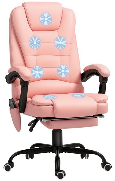 Vinsetto kancelářská židle s masážní funkcí, ergonomická exekutivní židle s nastavitelným sklonem, výškově nastavitelná otočná pracovní židle s dálkov