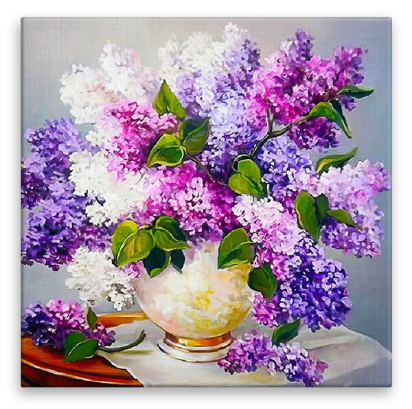 Obraz na plátně - Váza šeříků - 40x40 cm