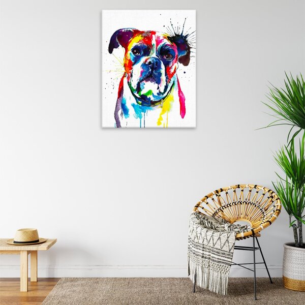 Obraz na plátně - Boxer v barvách - 40x50 cm